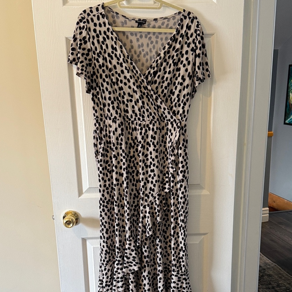 Torrid Black and White High Low Dress
